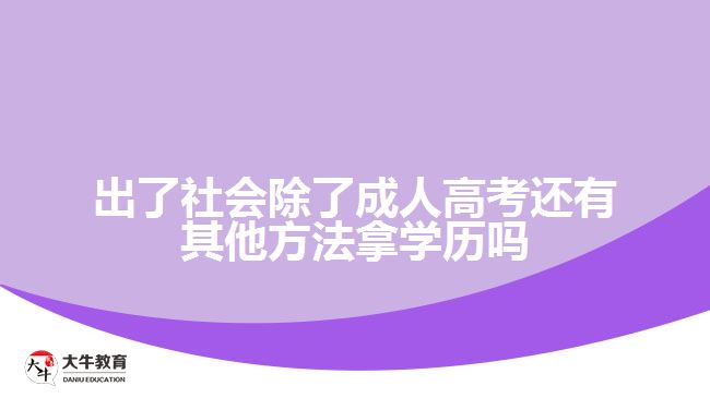 出了社會除了成人高考還有其他方法拿學歷嗎