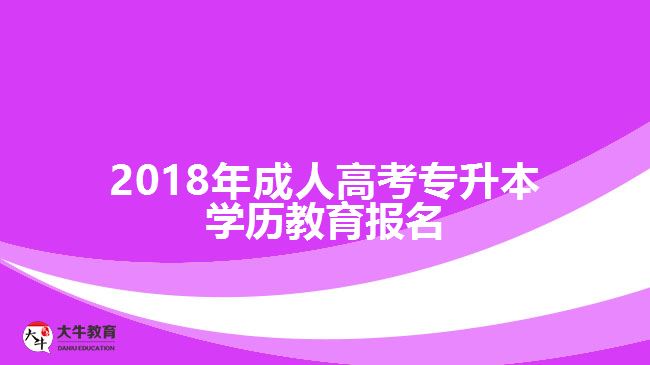 2018年成人高考專升本學歷教育報名