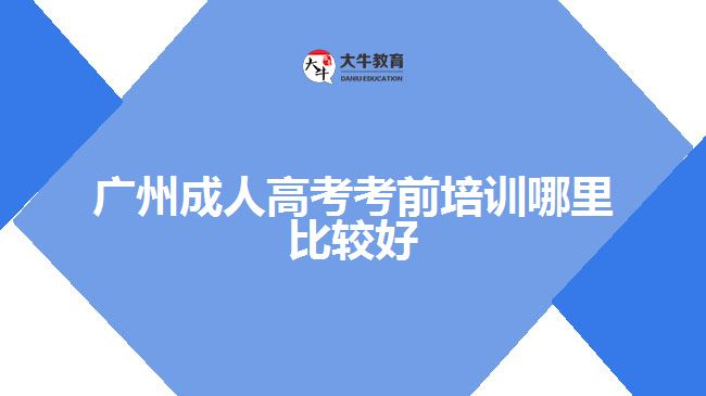 廣州成人高考考前培訓(xùn)哪里比較好