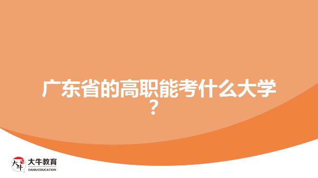 廣東省的高職能考什么大學(xué)？