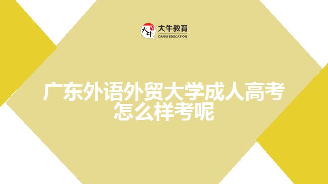 廣東外語(yǔ)外貿(mào)大學(xué)成人高考怎么樣考呢