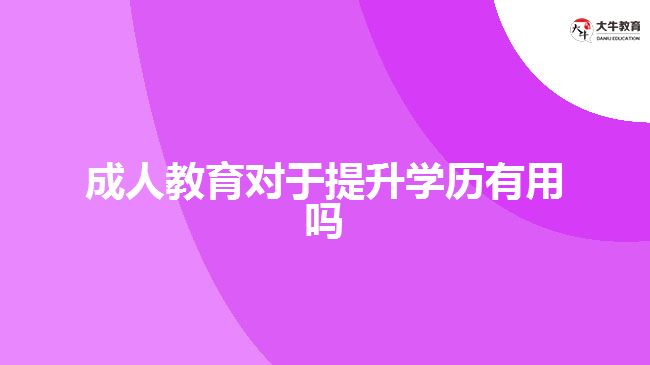 成人教育對于提升學歷有用嗎