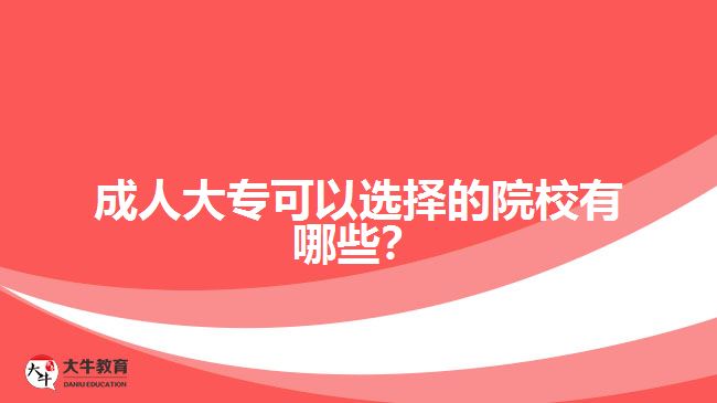 成人大專可以選擇的院校有哪些？