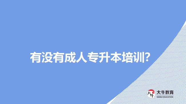 有沒(méi)有成人專升本培訓(xùn)？