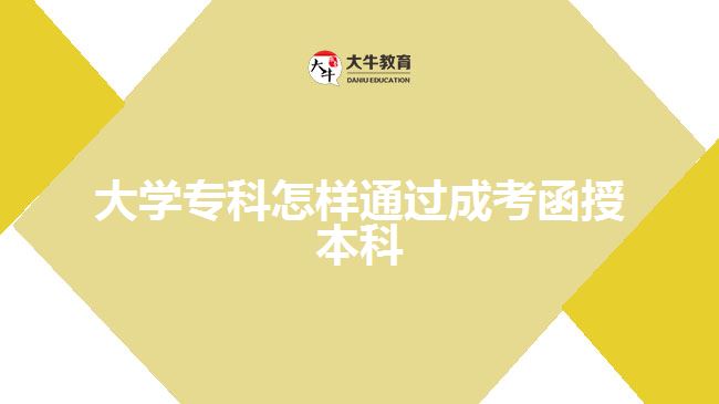 大學(xué)專科怎樣通過(guò)成考函授本科