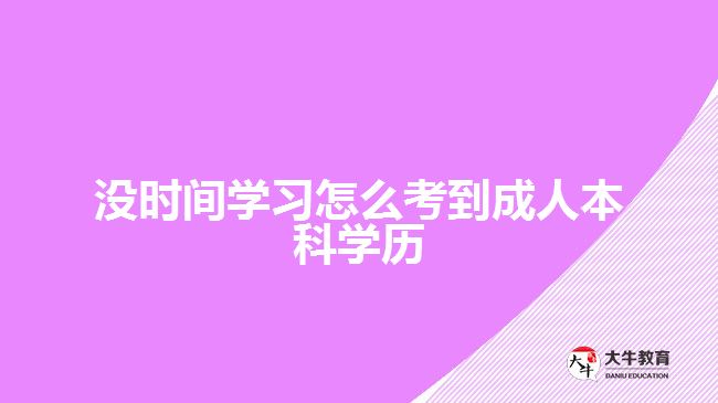 沒時(shí)間學(xué)習(xí)怎么考到成人本科學(xué)歷