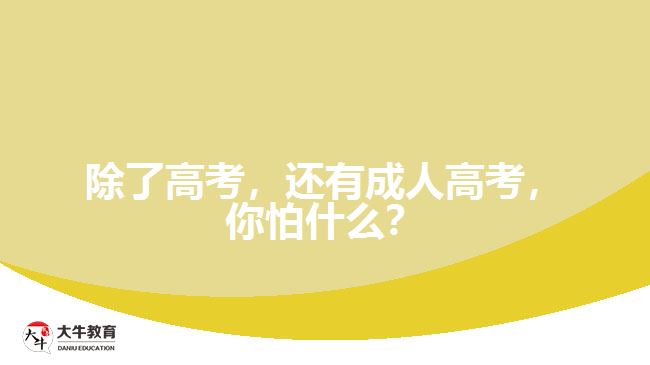 除了高考，還有成人高考，你怕什么？