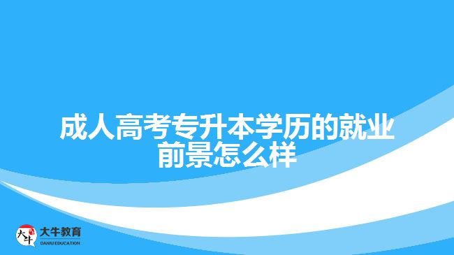 成人高考專升本學(xué)歷的就業(yè)前景怎么樣？