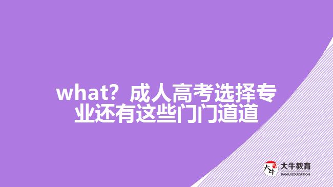 what？成人高考選擇專業(yè)還有這些門(mén)門(mén)道道