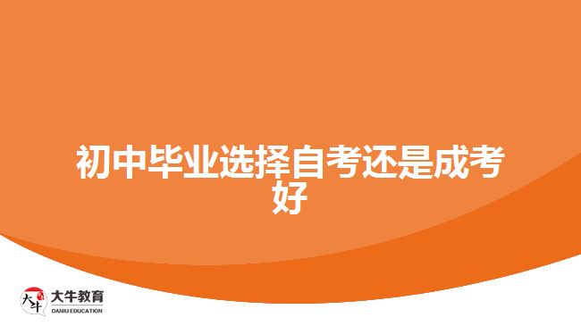 初中畢業(yè)選擇自考還是成考好