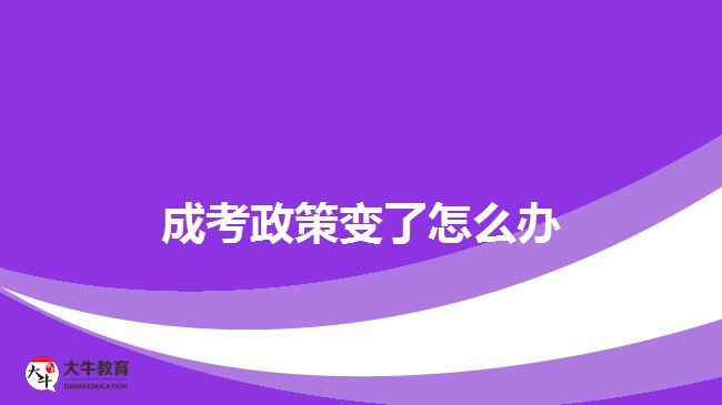 成考政策變了怎么辦