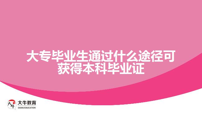 大專畢業(yè)生通過(guò)什么途徑可獲得本科畢業(yè)證