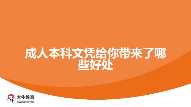 成人本科文憑給你帶來了哪些好處