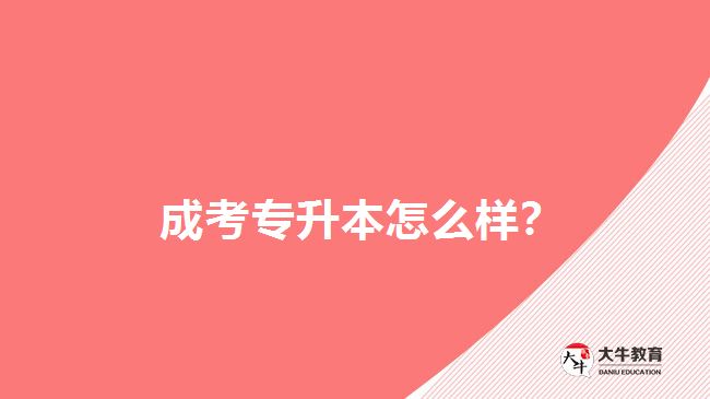  成考專升本怎么樣？