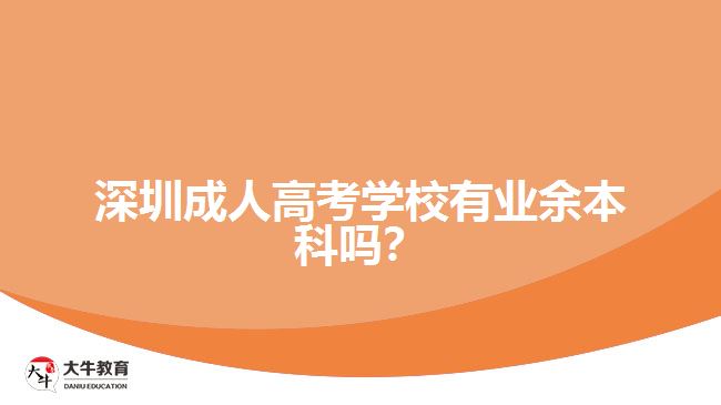 深圳成人高考學(xué)校有業(yè)余本科嗎？