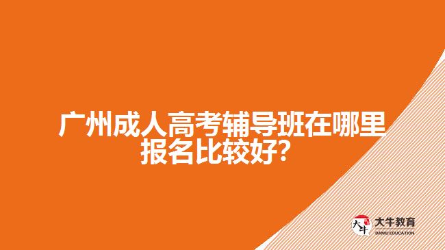 廣州成人高考輔導(dǎo)班在哪里報名比較好？