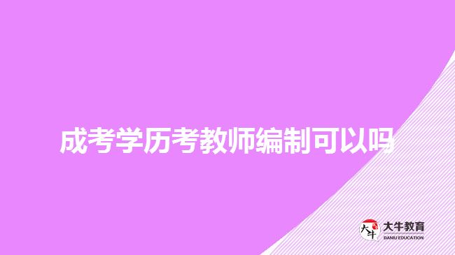 成考學歷考教師編制可以嗎