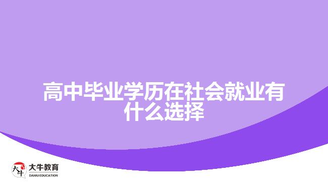 高中畢業(yè)學(xué)歷在社會就業(yè)有什么選擇