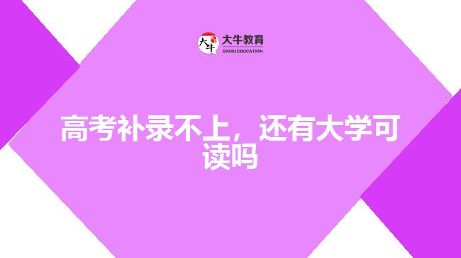 高考補(bǔ)錄不上，還有大學(xué)可讀嗎