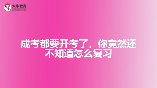 成考都要開考了，你竟然還不知道怎么復習