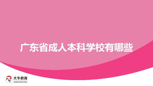 廣東省成人本科學(xué)校有哪些