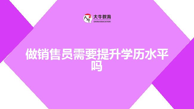 做銷(xiāo)售員需要提升學(xué)歷水平嗎