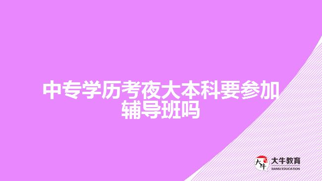 中專學(xué)歷考夜大本科要參加輔導(dǎo)班嗎