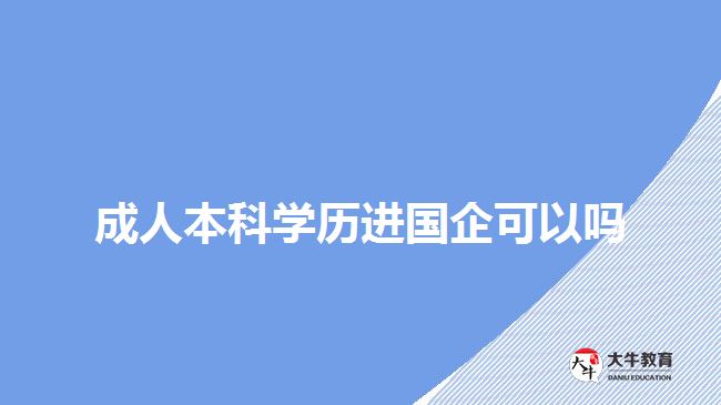 成人本科學(xué)歷進(jìn)國(guó)企可以嗎