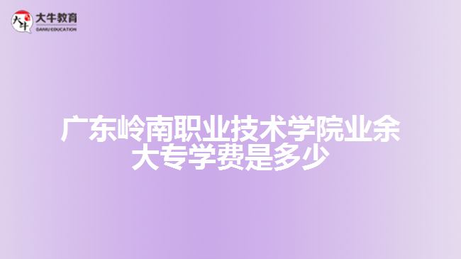 廣東嶺南職業(yè)技術(shù)學院業(yè)余大專學費是多少