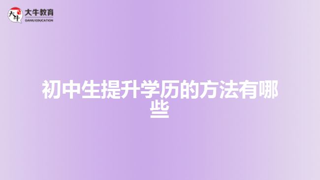 初中生提升學(xué)歷的方法有哪些