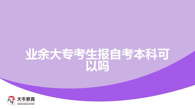 業(yè)余大專考生報自考本科可以嗎