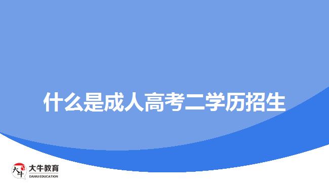 什么是成人高考二學歷招生？