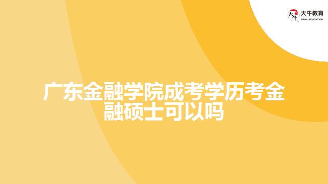 廣東金融學(xué)院成考學(xué)歷考金融碩士可以嗎