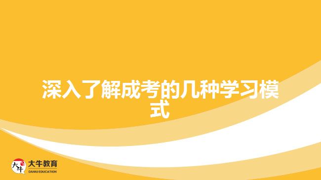 深入了解成考的幾種學習模式