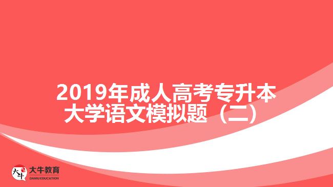 2019年成人高考專(zhuān)升本大學(xué)語(yǔ)文模擬題（二）