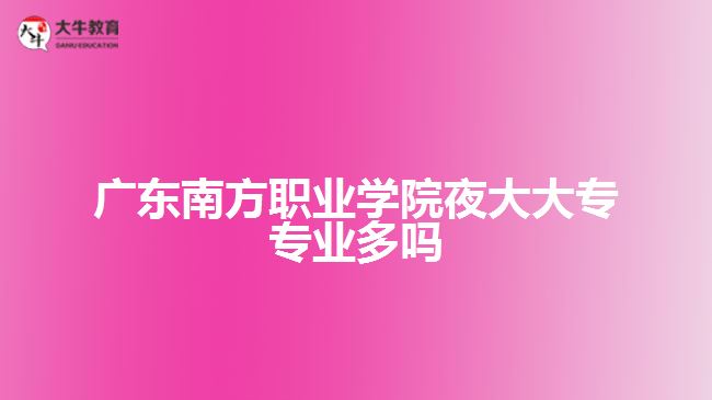 廣東南方職業(yè)學(xué)院夜大大專專業(yè)多嗎