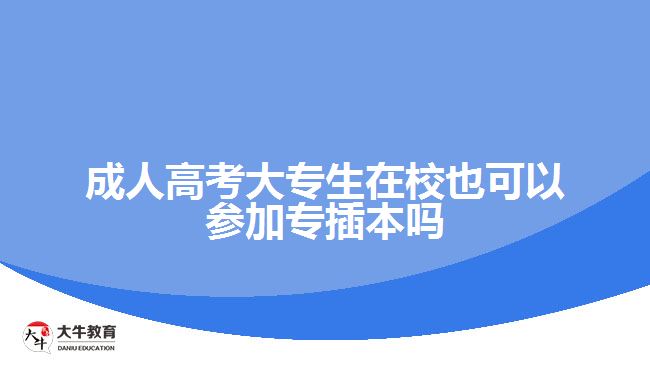 成人高考大專生在校也可以參加專插本嗎