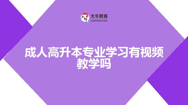 成人高升本專業(yè)學(xué)習(xí)有視頻教學(xué)嗎