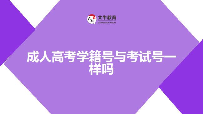 成人高考學籍號與考試號一樣嗎