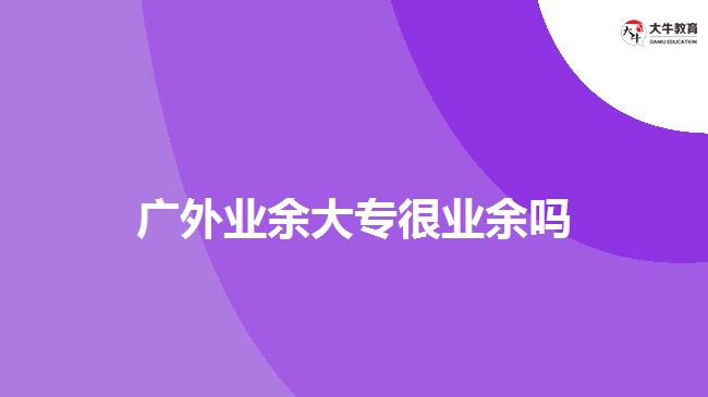 廣外業(yè)余大專很業(yè)余嗎