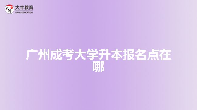 廣州成考大學升本報名點在哪