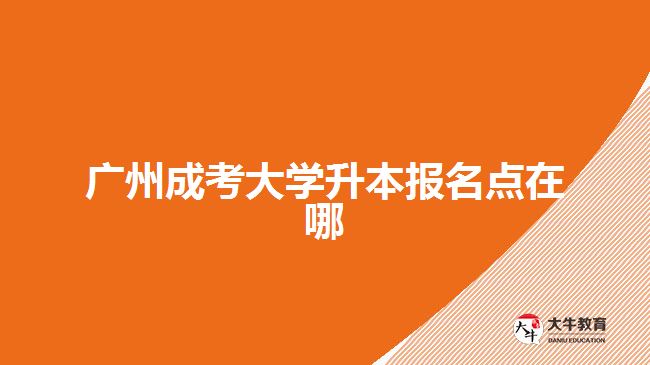 廣州成考大學升本報名點在哪