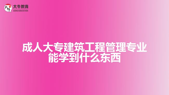 成人大專建筑工程管理專業(yè)能學到什么東西