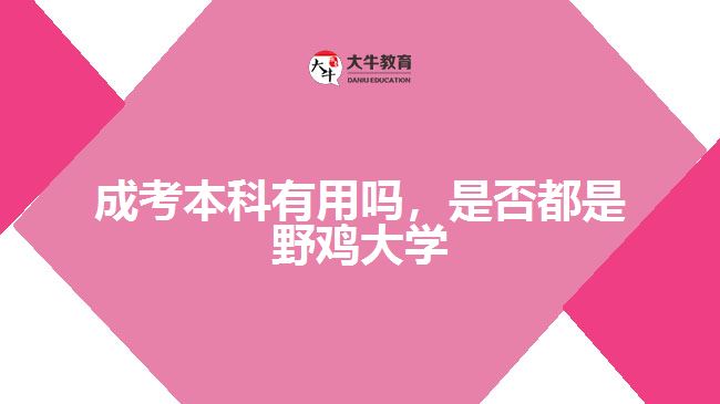 成考本科有用嗎，是否都是野雞大學(xué)