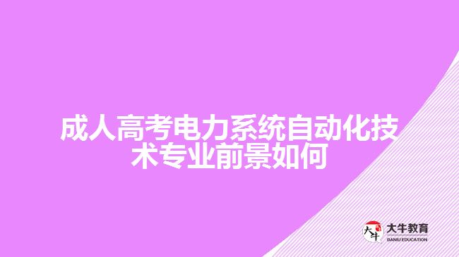 成人高考電力系統(tǒng)自動化技術專業(yè)前景如何