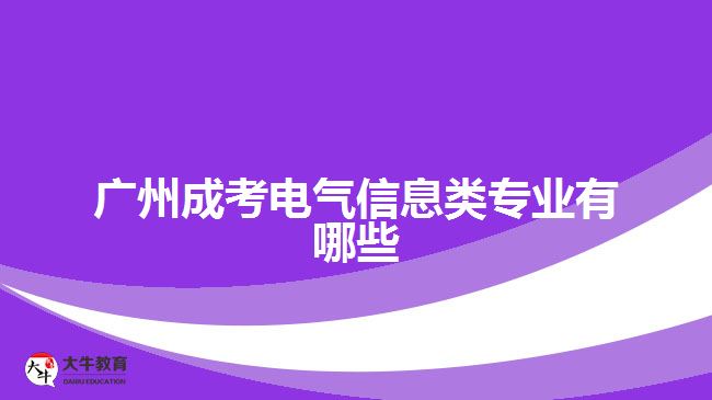 廣州成考電氣信息類專業(yè)有哪些