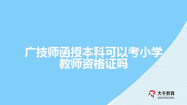 廣技師函授本科可以考小學教師資格證嗎