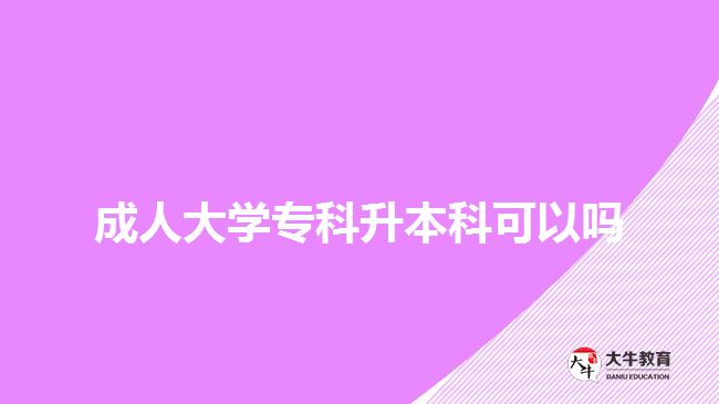 成人大學(xué)專(zhuān)科升本科可以嗎