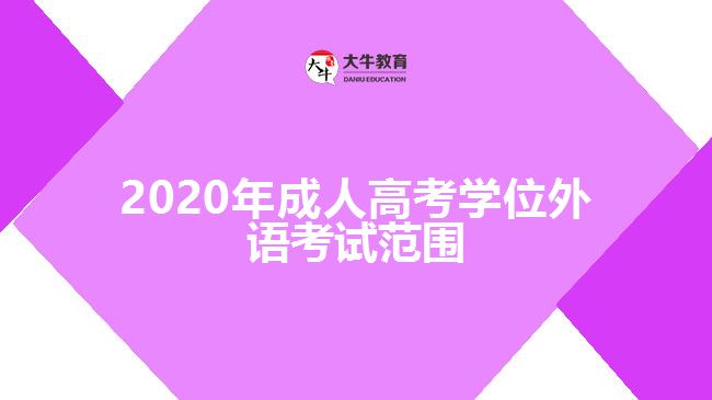 2020年成人高考學(xué)位外語(yǔ)考試范圍