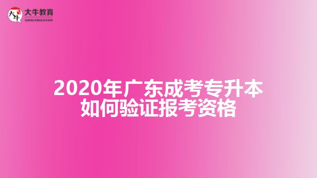 2020年廣東成考專升本如何驗(yàn)證報(bào)考資格